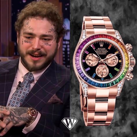 rolex gold watch post malone|Rolex Rainbow Daytona Guide .